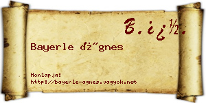 Bayerle Ágnes névjegykártya